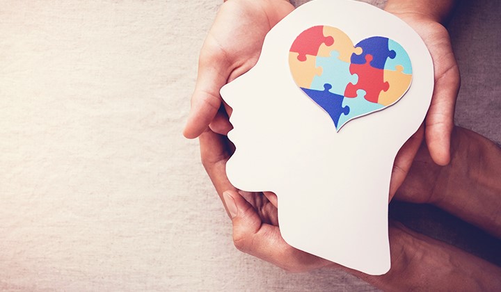Puzzle mit Herz im Kopf Gesundheitswissen